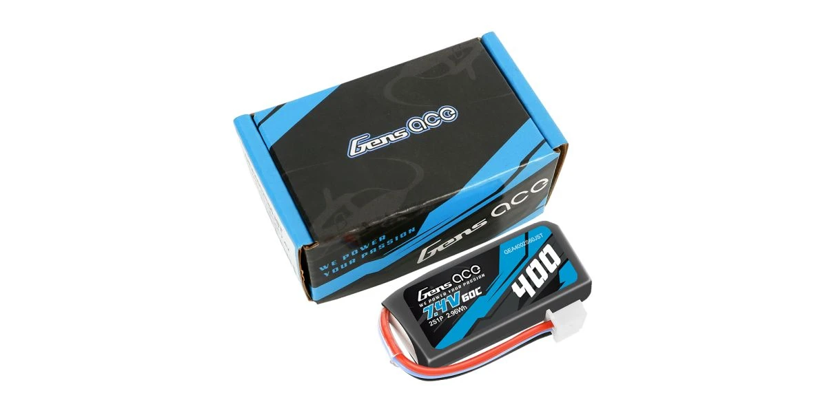 Kyosho Gens Ace Battery LiPo 2S 7.4V-400-60C(JST) 41x20x13mm 20g 2 Kyosho Gens Ace Battery LiPo 2S 7.4V-400-60C(JST) 41x20x13mm 20g - Image 2