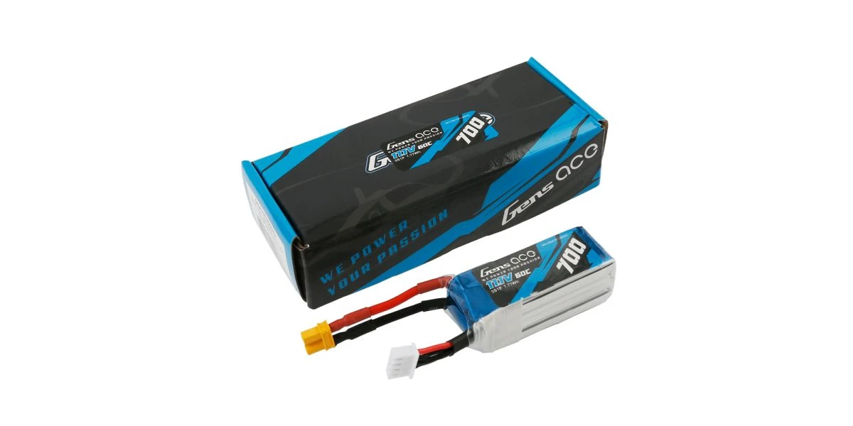 Kyosho Gens Ace Battery LiPo 3S 11.1V-700-60C(XT30) 58x22.5x23mm 52g 1 Kyosho Gens Ace Battery LiPo 3S 11.1V-700-60C(XT30) 58x22.5x23mm 52g