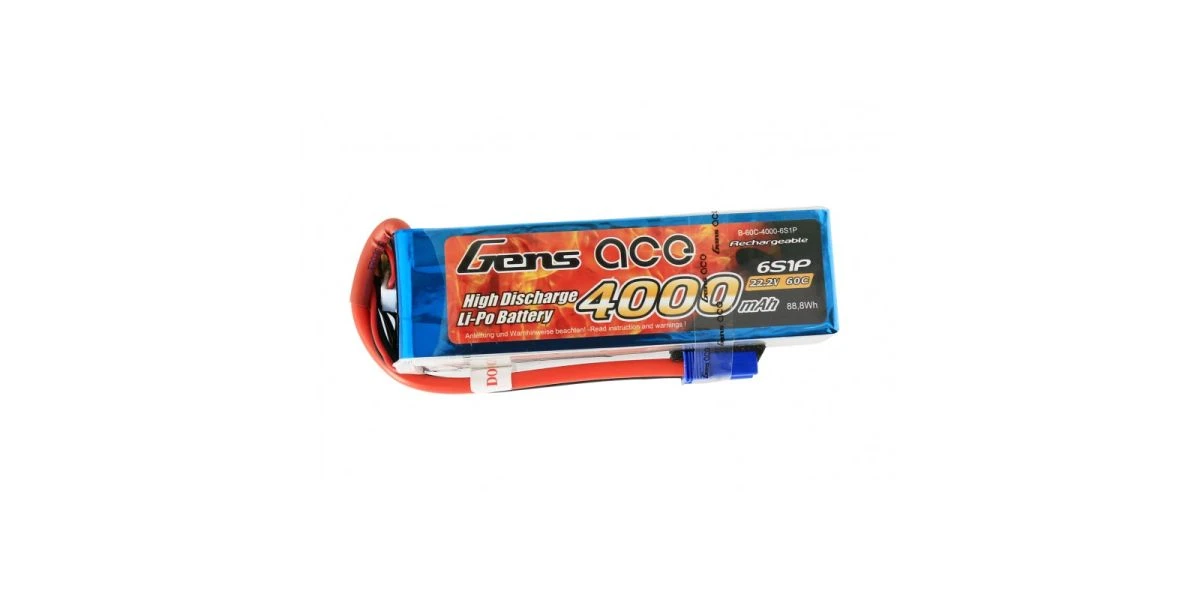 Kyosho Gens Ace Battery LiPo 6S 22.2V-4000-60C (EC5) 139x42x40mm 670g 1 Kyosho Gens Ace Battery LiPo 6S 22.2V-4000-60C (EC5) 139x42x40mm 670g