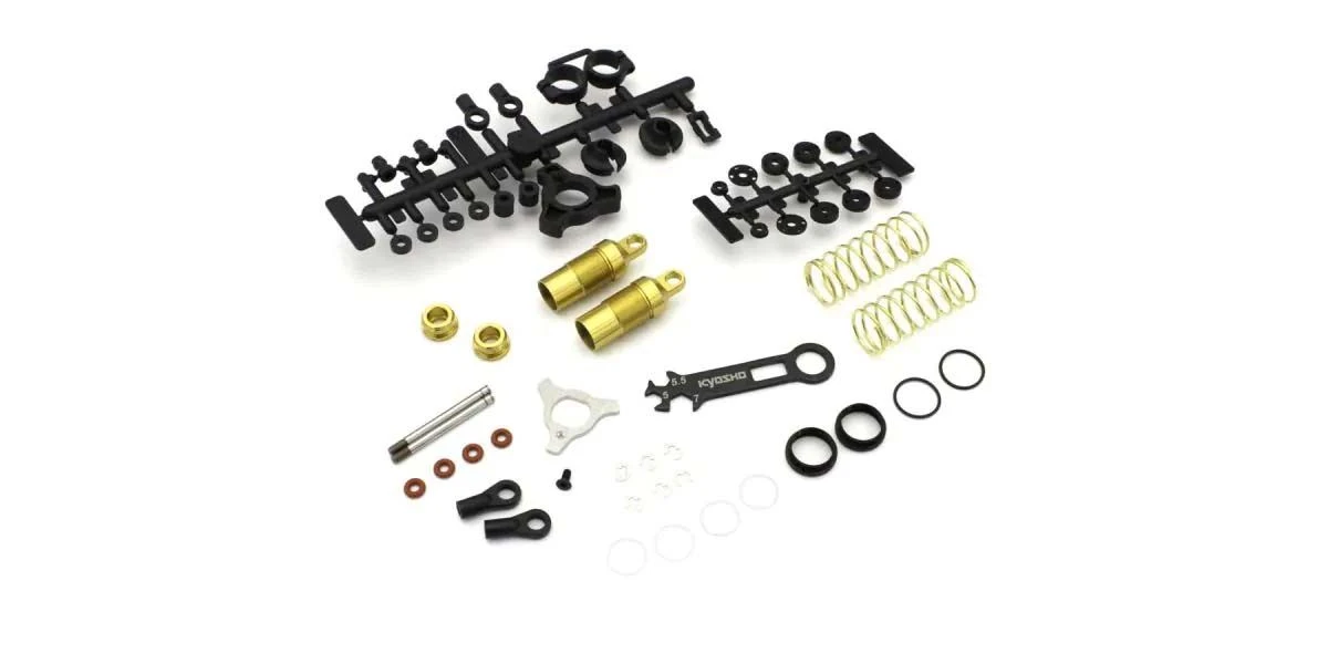 Front Shock Set Kyosho Turbo Optima - Mid (2) Gold 1 Front Shock Set Kyosho Turbo Optima - Mid (2) Gold